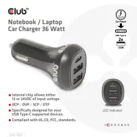 CLUB3D CAC-1921 mobiilseadme laadija Sülearvuti Must Sigaretisüütaja Automaatne – pilt 19