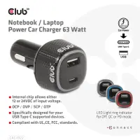 CLUB3D CAC-1922 mobiilseadme laadija Sülearvuti Must Sigaretisüütaja Automaatne – pilt 3
