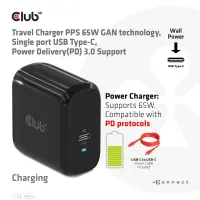 CLUB3D CAC-1905EU mobiilseadme laadija Universaalne Must Vahelduvvool Kiirlaadimine Hoonesisene – pilt 4