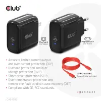 CLUB3D CAC-1905EU mobiilseadme laadija Universaalne Must Vahelduvvool Kiirlaadimine Hoonesisene – pilt 16