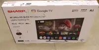 SALE OUT. Sharp 50HR7265E 50" (126cm) QLED 144Hz 4K Ultra HD Google TV, Dolby Vision, Dolby Atmos, Central Stand | SALE OUT. Sharp 50HR7265E | 50 | Smart TV | Google TV | Black | DAMAGED PACKAGING, SCRATCHED ON THE SCREEN