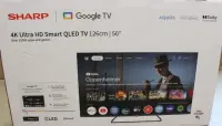 SALE OUT. Sharp 50HP6265E 50" (126cm) QLED 4K Ultra HD Google TV, Dolby Vision, Dolby Atmos, Central Stand | Sharp 50HP6265E | 50 | Smart TV | Google TV | UHD | Black | DAMAGED PACKAGING – pilt 7