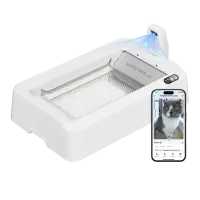 PETKIT Purobot Crystal Duo with Camera Self-Cleaning Cat Litter Box | White