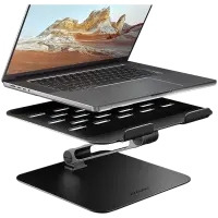 STND-LQB stand for notebooks and tablets. Aluminum HQ stand for laptops size 10-17.3. Adjustable height and angle. Black.