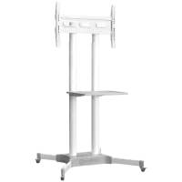 ONKRON Mobile TV Stand Rolling TV Cart for 40 to 65 Inch LCD LED TV Screens, White