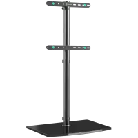ONKRON Universal Floor TV Stand Tempered Glass Base for 30-60'' TVs up to 41 kg, Black