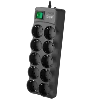 Surge Protector SVEN  SF-10E-16 1,8 m, 16A, 3.6kW, (10 sockets with children protection), black – pilt 2