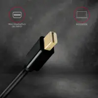 Axagon RVDM-HI14C2 Mini-DisplayPort zu HDMI Adapterkabel 4K/30 Hz 180 cm lang - Kabel - Digital/Display/Video 1,8 m Mini DisplayPort Must – pilt 3