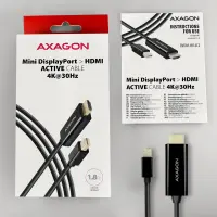 Axagon RVDM-HI14C2 Mini-DisplayPort zu HDMI Adapterkabel 4K/30 Hz 180 cm lang - Kabel - Digital/Display/Video 1,8 m Mini DisplayPort Must – pilt 5