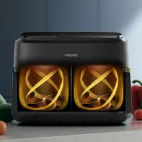 Philips 1000 series NA150/00 fritüür Kahekohaline 7 l Eraldiseisev 2450 W Kuumaõhu fritüür Must – pilt 2