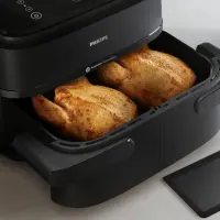 Philips 1000 series NA150/00 fritüür Kahekohaline 7 l Eraldiseisev 2450 W Kuumaõhu fritüür Must – pilt 3