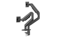 Digitus Desk Mount | Height, tilt, rotation, depth, pivot | Dual Monitor Mount | 2x 45 " | Maximum weight (capacity) 2x 20 kg | Black
