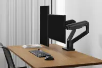 Digitus Desk Mount | Height, tilt, rotation, depth, pivot | Dual Monitor Mount | 2x 45 " | Maximum weight (capacity) 2x 20 kg | Black – pilt 5