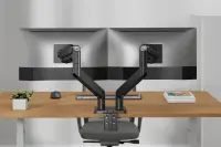 Digitus Desk Mount | Height, tilt, rotation, depth, pivot | Dual Monitor Mount | 2x 45 " | Maximum weight (capacity) 2x 20 kg | Black – pilt 6