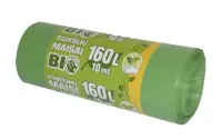 Prügikotid BIO 160 L, 85 x 110 cm, HDPE Clean&Green , 50mic, 10tk/rll roheline