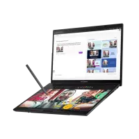 Asus Zenbook Duo UX8406CA-QL358X | Inkwell Gray | 14 " | OLED | Touchscreen | FHD | 1920 x 1200 pixels | 60 Hz | Glossy | Intel Core Ultra 7 | 255H | 16 GB | LPDDR5X | Solid-state drive capacity 1000 GB | Intel Arc Graphics | Windows 11 Pro | 802.11be | Bluetooth version 5.4 | Keyboard language US international | Keyboard backlit | Warranty 24 month(s) | Battery warranty 12 month(s) – pilt 9