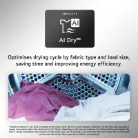 LG Dryer Machine with Heat Pump | RHX5009TWB | Energy efficiency class B | Front loading | 9 kg | LED | Depth 66 cm | Wi-Fi | White – pilt 14