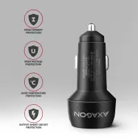 AXAGON Car charger 48W, USB-A + USB-C, PD3.0/PPS/QC4+/SFC | PWC-PQ48