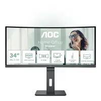 AOC CU34P3CV PC lamekuvar 86,4 cm (34") 3440 x 1440 pikslit UltraWide Quad HD LED Must