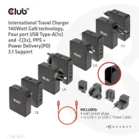 CLUB3D CAC-1917 mobiilseadme laadija Universaalne Must Vahelduvvool Kiirlaadimine Hoonesisene – pilt 19