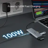 TP-Link UH7021C jaotur USB tüüp-C 5000 Mbit/s Alumiinium, Must – pilt 2