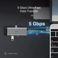 TP-Link UH7021C jaotur USB tüüp-C 5000 Mbit/s Alumiinium, Must – pilt 14