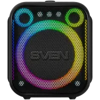 Portable speaker SVEN PS-880, black, power output 110W (RMS), TWS, Bluetooth, FM, USB, microSD, LED-display, lithium battery