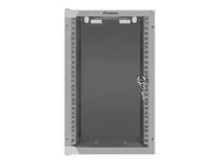 Lanberg Rack cabinet 10" wall-mount 9U/280x310 (flat pack) with glass door | WF10-2309-10S | Gray – pilt 5