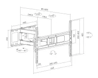 Sunne Wall mount | 37-86-EA2 Full-motion TV wall mount | 37-86 " | Maximum weight (capacity) 50  kg | Black – pilt 3