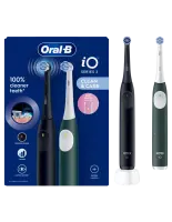 Oral-B Electric Toothbrush, Duo pack | iO2 Series | Rechargeable | For adults | Number of brush heads included 2 | Number of teeth brushing modes 3 | Night Black and Green Forest