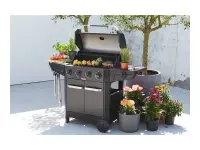 Barbecook Gas Barbecue Luca 412 with Cabinet and Sideburner, 145.4 x 60.3 x 112.3 cm | BC-GAS-3100