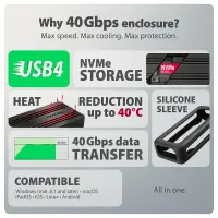 AXAGON USB-C 40Gbps external enclosure for M.2 NVMe SSD | EEM2-40G – pilt 11