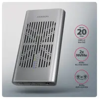 Axagon EEM2-20GD HDD/SSD dokkimisjaam USB 3.2 Gen 2 (3.1 Gen 2) Type-C Must, Hall