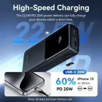 POWER BANK USB 20000MAH 22.5W/BLACK FHPB0 VENTION – pilt 5