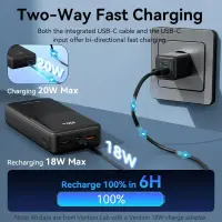 POWER BANK USB 20000MAH 22.5W/BLACK FHPB0 VENTION – pilt 7
