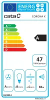 CATA CORONA WH 60 /C | Hood | Integrated | Energy efficiency class A | Width 59.5 cm | Electronic | 850 m³/h | LED | Stainless steel