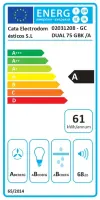 CATA GC DUAL 75 GBK/A | Hood | Canopy | Energy efficiency class A | Width 75 cm | Touch sensitive | 820 m³/h | LED | Black