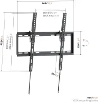 Vogels Wall mount | UP 4013 Tilting TV Wall Mount M | 32-65 " | Tilt | Maximum weight (capacity) 45 kg | Black