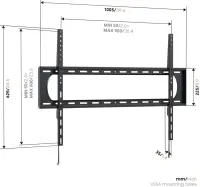 Vogels Wall mount | UP 9003 Fixed TV Wall Mount XL | 55-120 " | Fixed | Maximum weight (capacity) 120 kg | Black – pilt 3