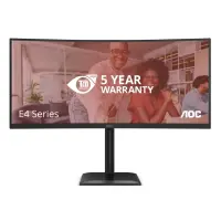 AOC CU34E4CV | 34 " | VA | 21:9 | 120 Hz | 4 ms | 3440 x 1440 pixels | HDMI ports quantity 2 | Black