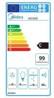Midea Hood | MCI606 | Built-in | Energy efficiency class C | Width 52 cm | 610 m³/h | Mechanical | LED | Stainless steel – pilt 2