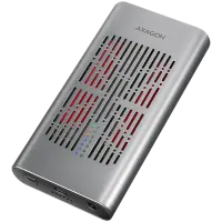 EEM2-20GD USB-C 20Gbps Dual M.2 NVMe SSD CLONE MASTER Enclosure. External USB-C 20Gbps metal box for two M.2 NVMe SSD disks with cloning functionality.