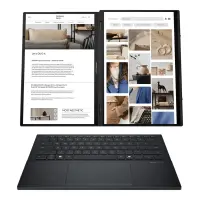 Asus | Zenbook Duo UX8406CA-QL287W | Inkwell Gray | 14 " | OLED | Touchscreen | FHD | 1920 x 1200 pixels | Intel Core Ultra 7 | 255H | 16 GB | LPDDR5X | Solid-state drive capacity 1000 GB | Intel Arc Graphics | Windows 11 Home | 802.11be | Bluetooth version 5.4 | Keyboard language US international | Keyboard backlit | Warranty 24 month(s) | Battery