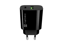 Natec Ribera USB Charger 1X USB-A + 1X USB-C 20W, Black – pilt 7