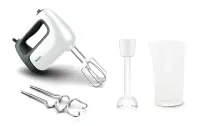 TEFAL | Hand mixer | HT461138 Prep'Mix+ | Hand Mixer | 500 W | Number of speeds 5 | Turbo mode | White/Grey