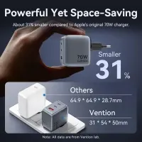 MOBILE CHARGER WALL 3PORT/70W FEXH0-EU VENTION – pilt 3