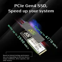 SSD|AGI|600xTBW rating|MTBF 1600000 h|Read speed 4700 MB/s|Write speed 2800 MB/s|NVMe Yes|PCI Express 4.0|M.2|1000 GB|AGI1T0G43AI818-CB – pilt 3