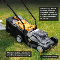 Batavia B.V. 18V Cordless Lawn Mower, 32 cm, Without battery and charger | Mowing Area 200 m² – pilt 7