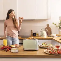 Cecotec Toaster | Toast&Taste 800 Vintage | Power 850 W | Number of slots 2 | Housing material Stainless steel | Light Green