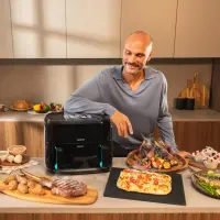 Cecotec Double hot air fryer | Cecofry&Grill Smokin'Prime 11000 | Power 2800 W | Capacity 11 L | Black